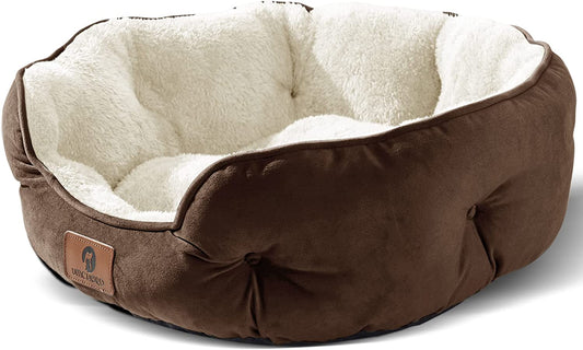 Luxurious Brown Pet Bed: Small Dog & Cat Bed, Extra Soft & Washable, Anti-Slip & Water-Resistant - Perfect for Puppies, Kittens, and Indoor Pets